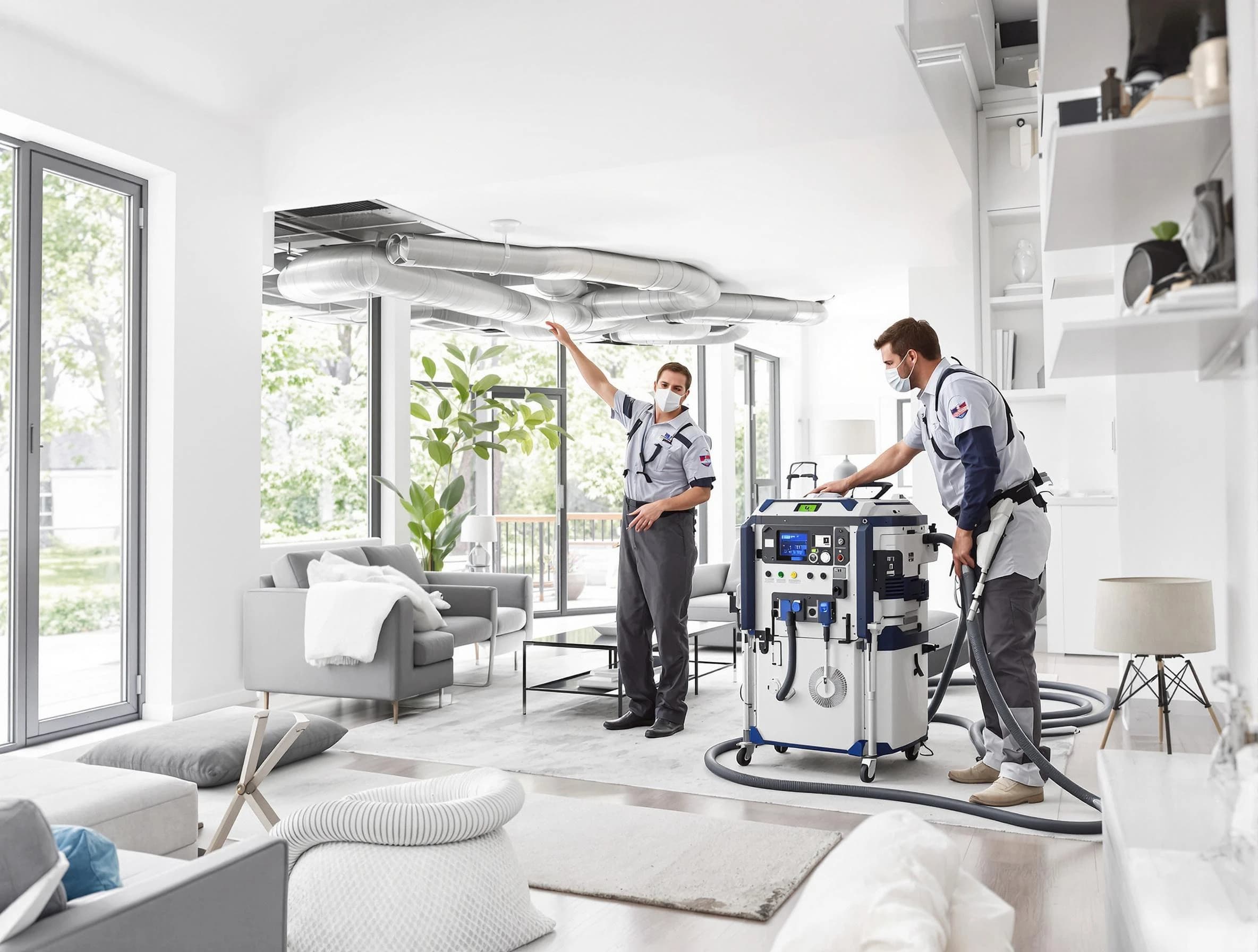 Attleboro Air Duct Cleaning professional conducting pure air duct cleaning with state-of-the-art equipment in Attleboro