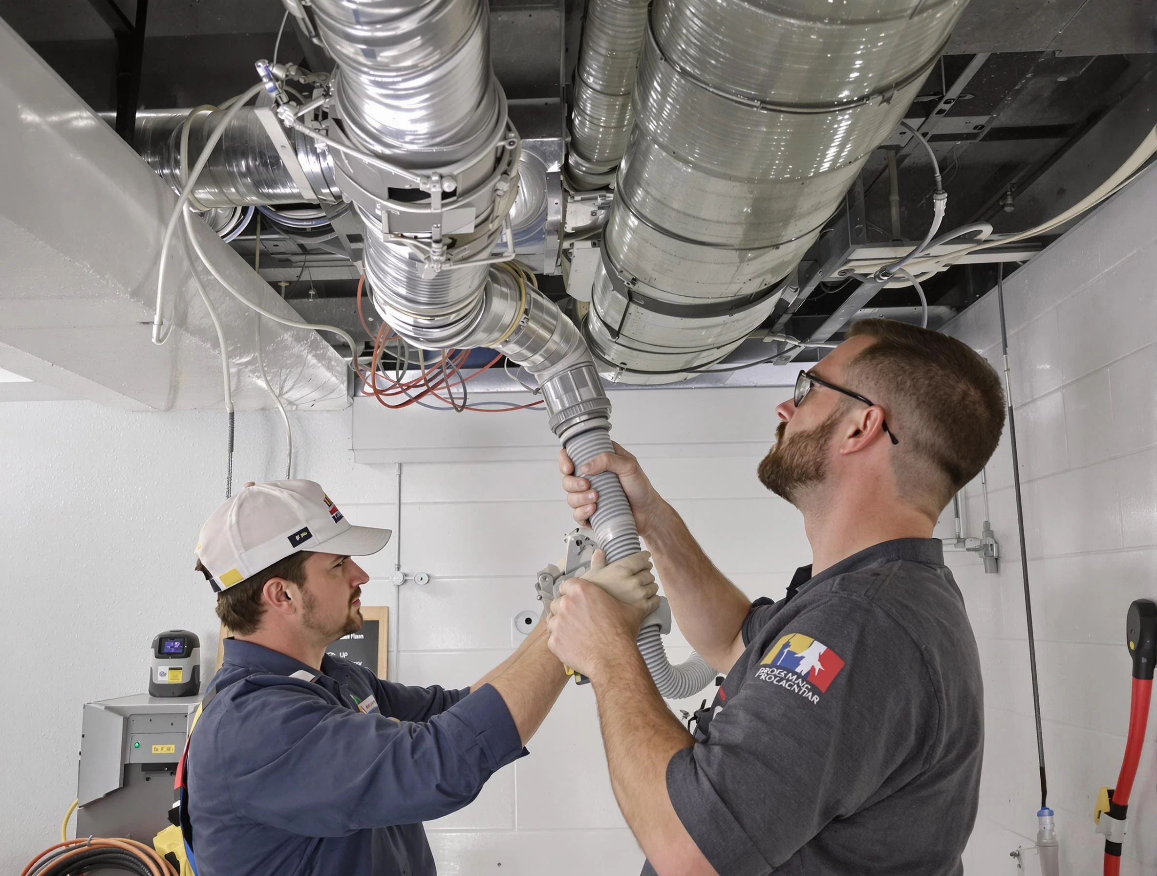 Attleboro Air Duct Cleaning technician performing thorough AC duct cleaning in Attleboro