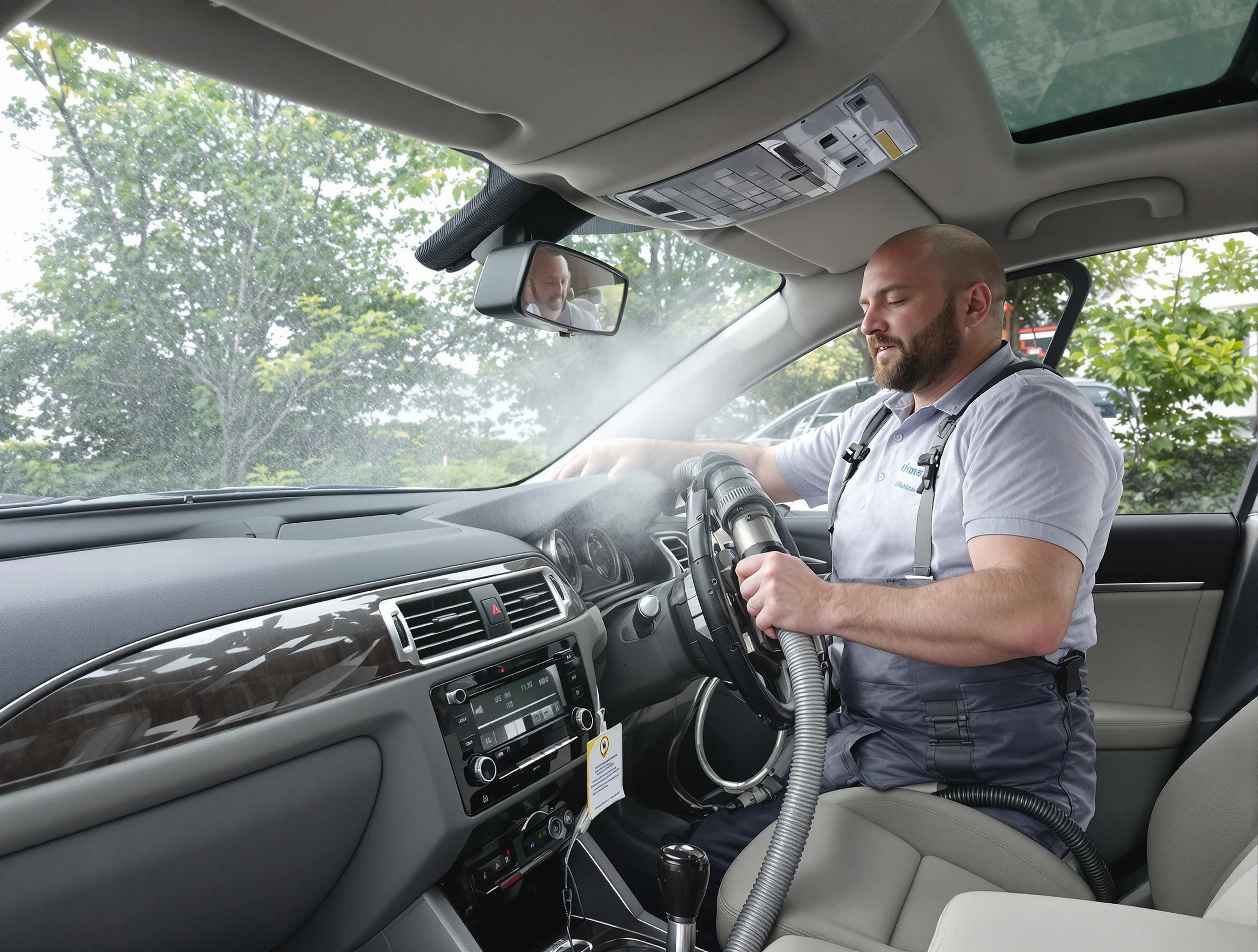 Attleboro Air Duct Cleaning specialist performing professional car duct cleaning in Attleboro