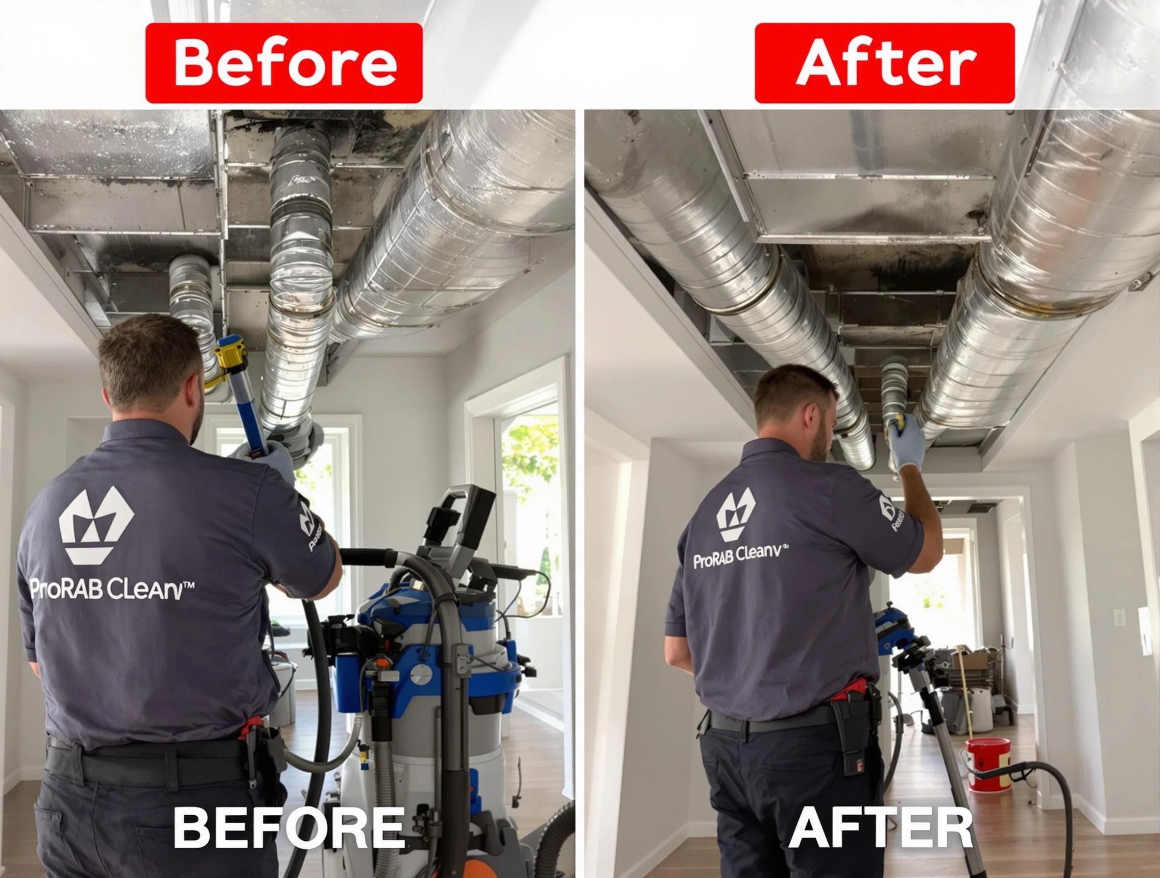 Attleboro Air Duct Cleaning expert performing thorough residential duct cleaning in a Attleboro home