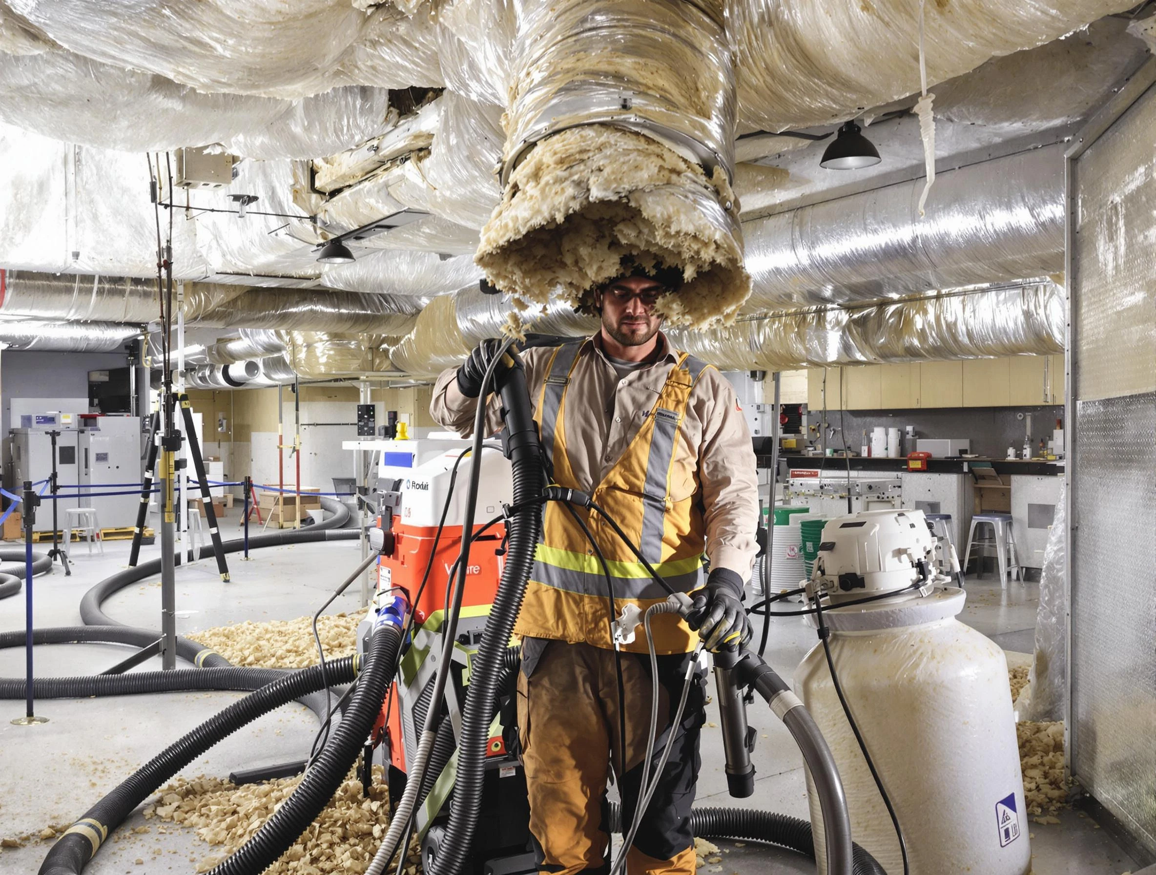 Professional vacuum insulation removal by Attleboro Air Duct Cleaning expert in Attleboro